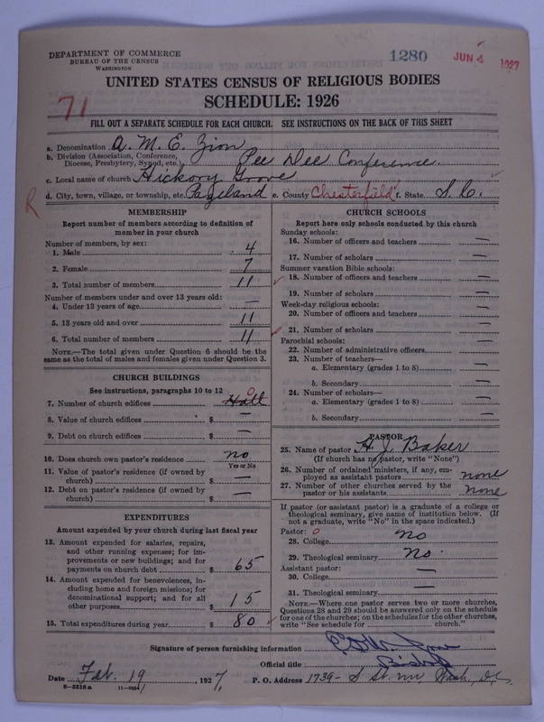 Scan of African Methodist Episcopal Zion Church: 1280