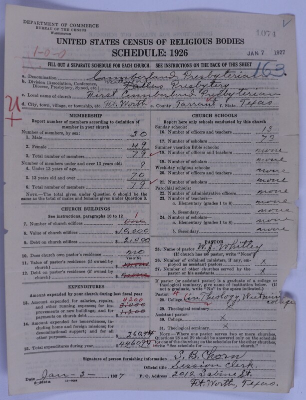 Scan of Cumberland Presbyterian Church: 1074