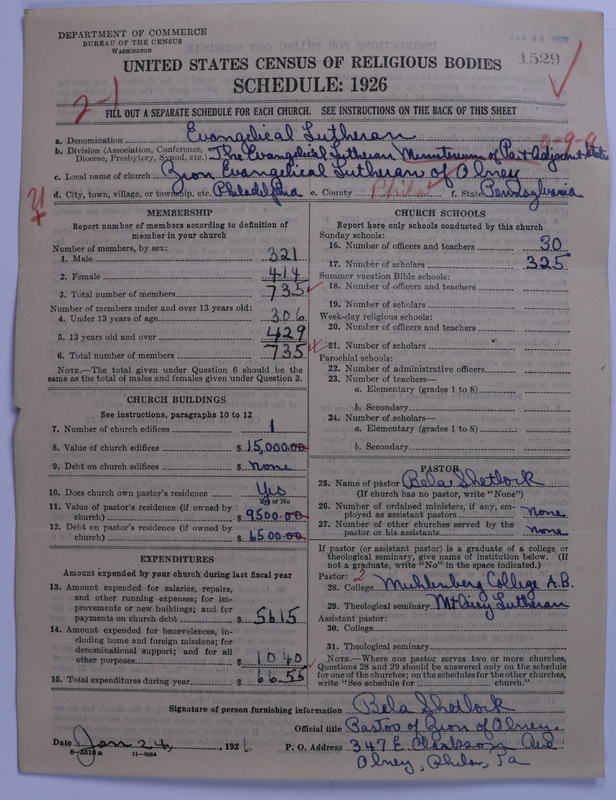 Scan of United Lutheran Church in America: 1529