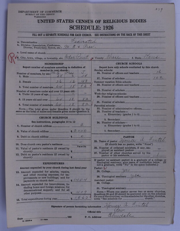 Scan of Federated Churches: 279