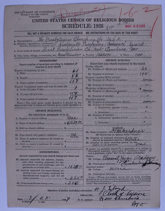 Scan of Federated Churches: