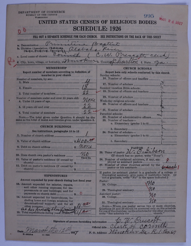 Scan of Primitive Baptists: 995