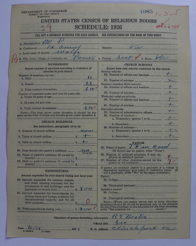 Scan of Methodist Protestant Church: 1085