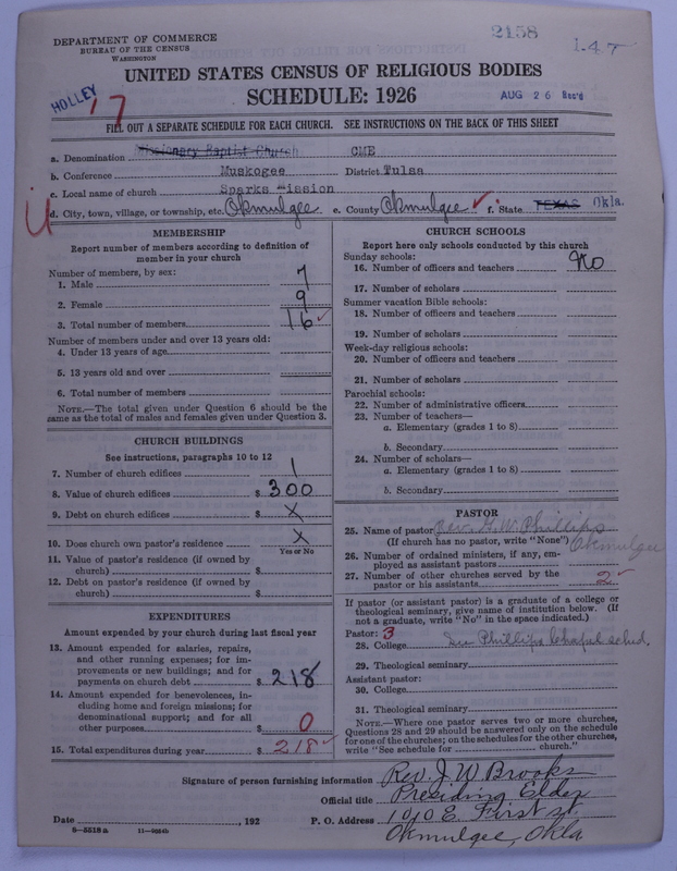 Scan of Colored Methodist Episcopal Church: 2158