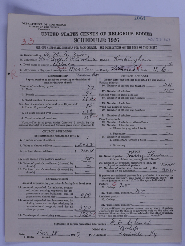 Scan of African Methodist Episcopal Zion Church: 1061