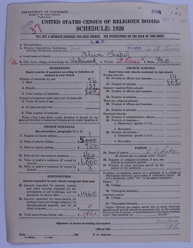 Scan of African Methodist Episcopal Church: 894