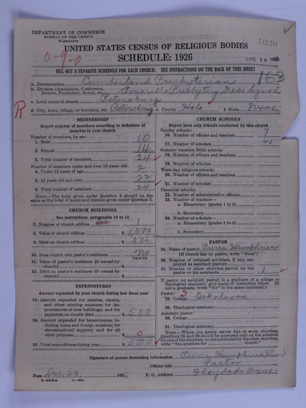 Scan of Cumberland Presbyterian Church: 1029