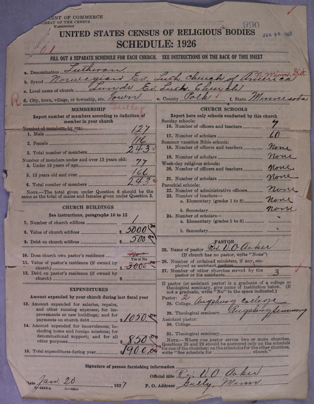 Scan of Norwegian Lutheran Church of America: 990