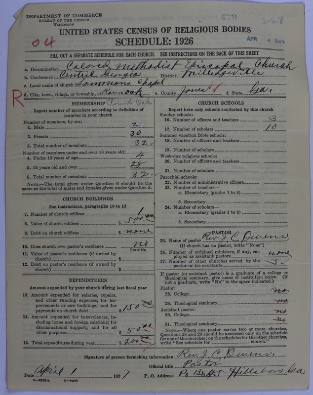 Scan of Colored Methodist Episcopal Church: 479