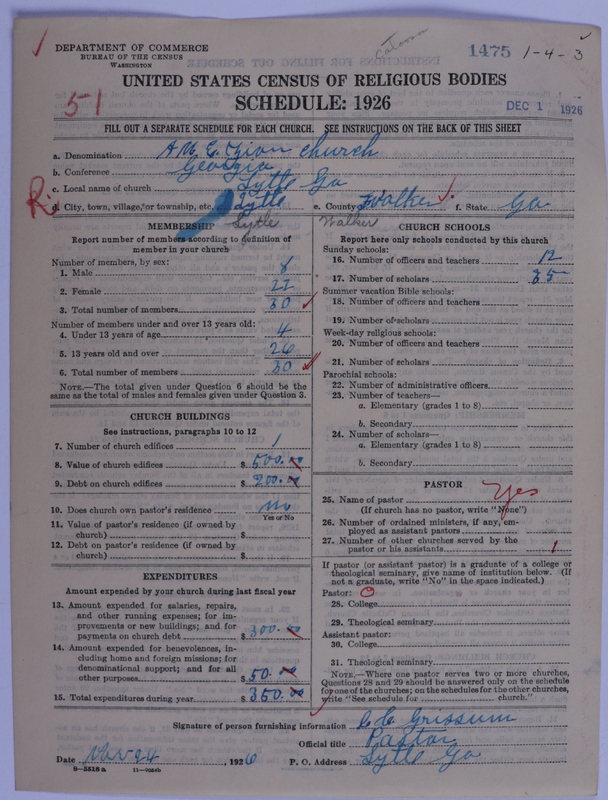 Scan of African Methodist Episcopal Zion Church: 1475