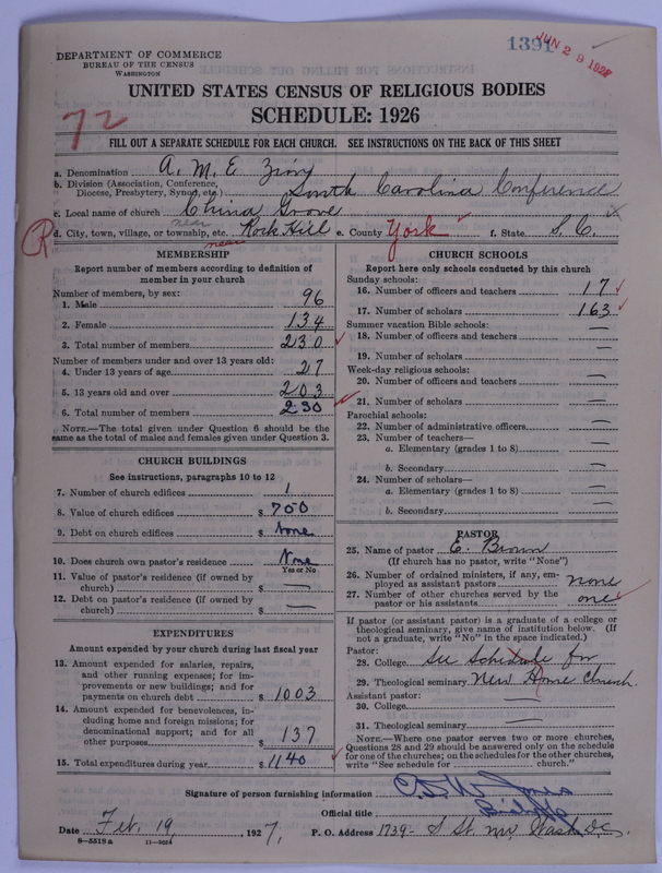 Scan of African Methodist Episcopal Zion Church: 1391