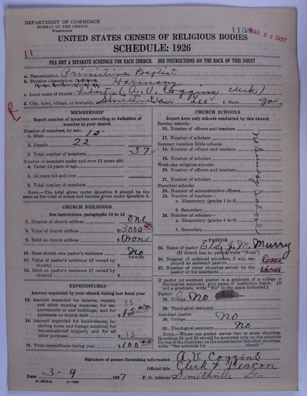 Scan of Primitive Baptists: 1158