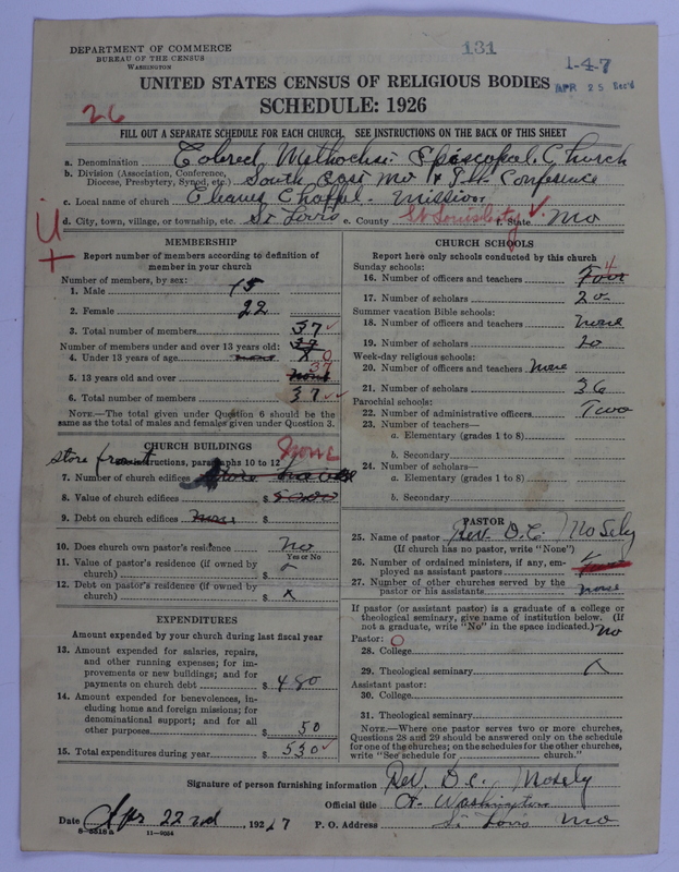 Scan of Colored Methodist Episcopal Church: 131