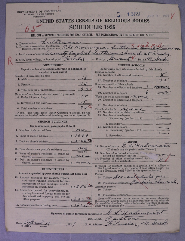 Scan of Norwegian Lutheran Church of America: 1569