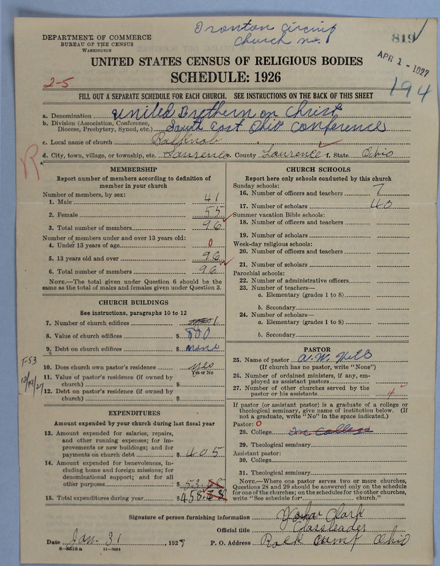 Scan of Church of the United Brethren in Christ: 819