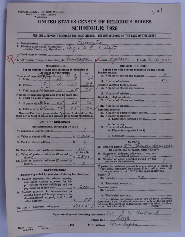 Scan of Federated Churches: 221