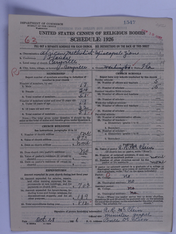 Scan of African Methodist Episcopal Zion Church: 1547