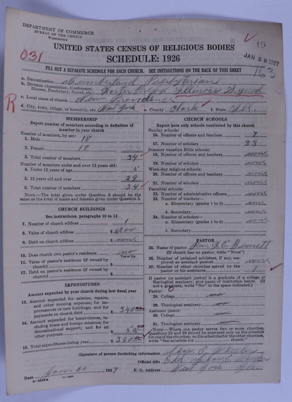 Scan of Cumberland Presbyterian Church: 19