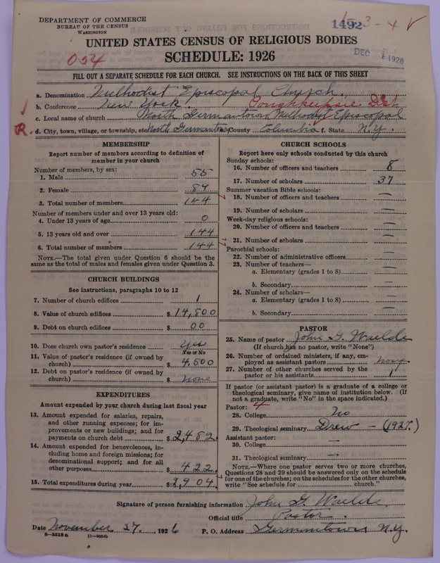 Scan of Methodist Episcopal Church: 1492