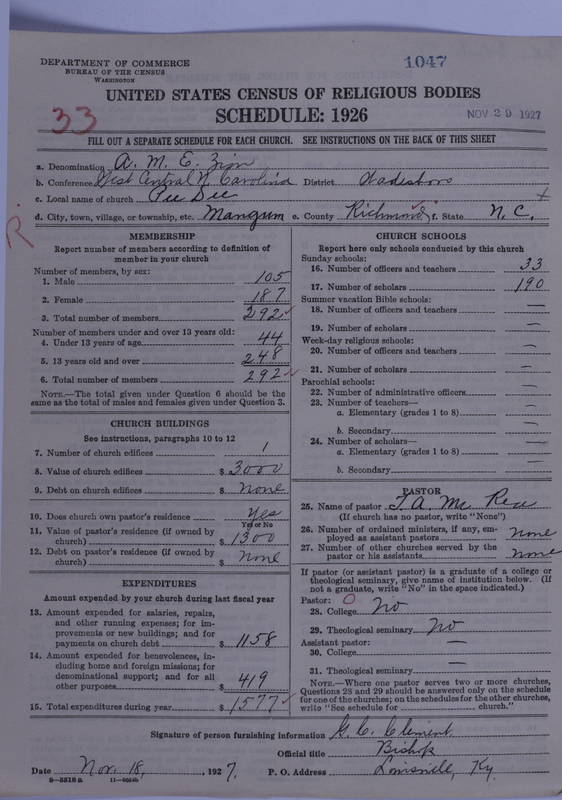 Scan of African Methodist Episcopal Zion Church: 1047