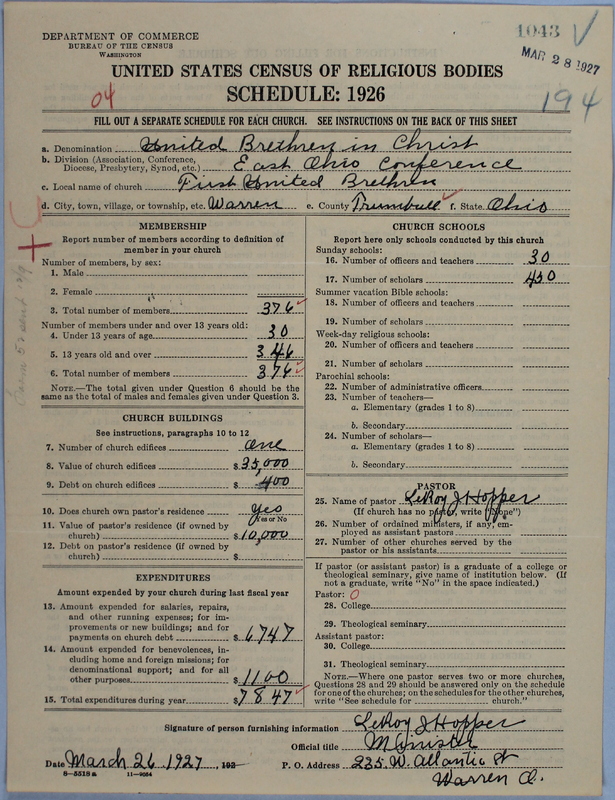 Scan of Church of the United Brethren in Christ: 1043
