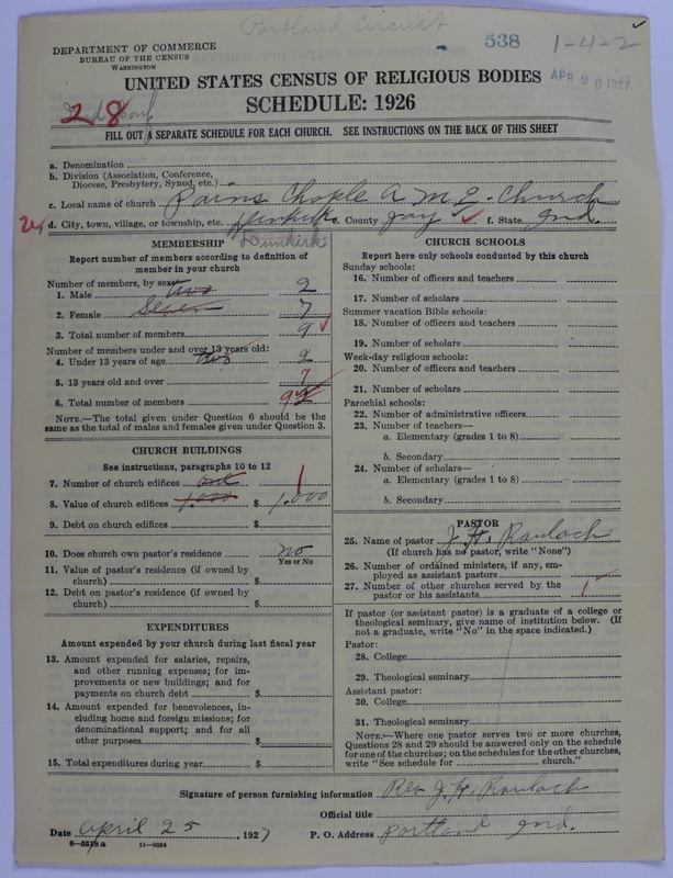 Scan of African Methodist Episcopal Church: 538
