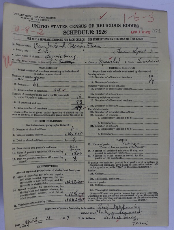 Scan of Cumberland Presbyterian Church: 571