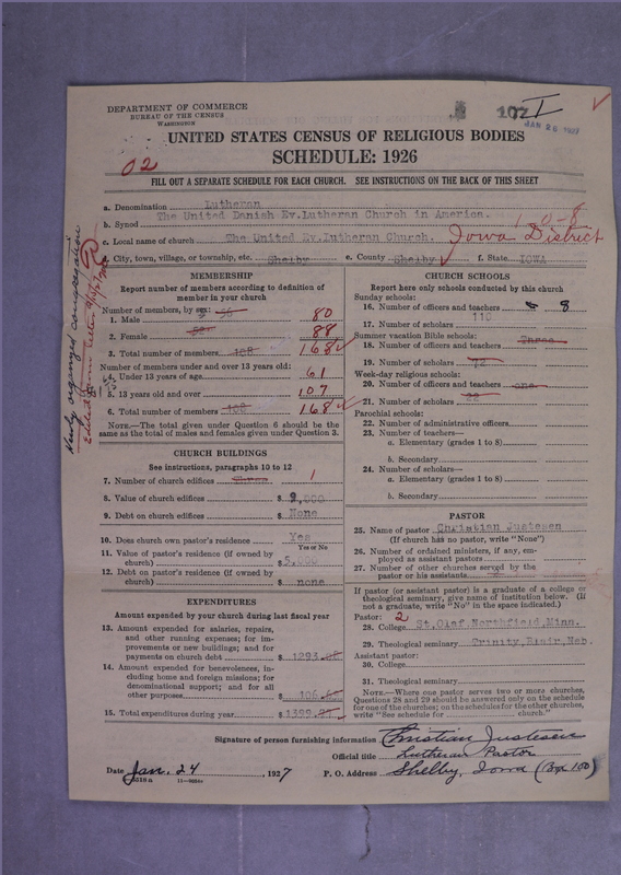 Scan of United Danish Evangelical Lutheran Church in America: 107