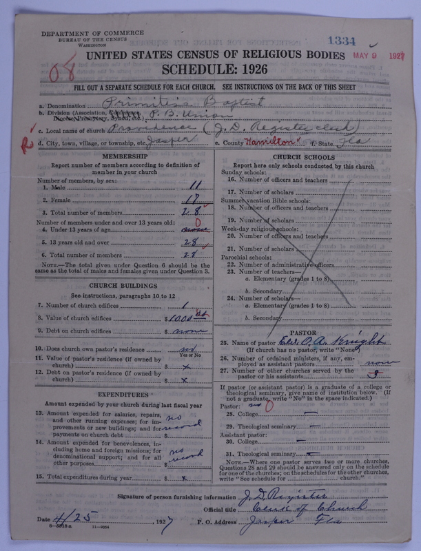 Scan of Primitive Baptists: 1334