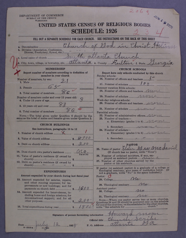 Scan of Church of God in Christ: 206a