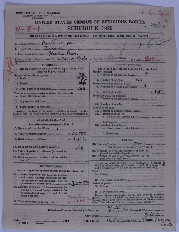 Scan of Presbyterian Church in the United States of America: 8030