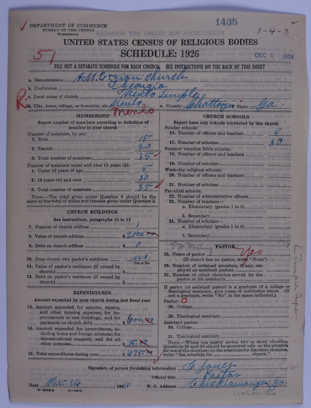 Scan of African Methodist Episcopal Zion Church: 1435