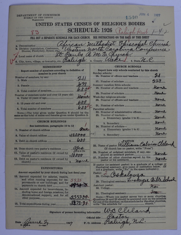 Scan of African Methodist Episcopal Church: 1540