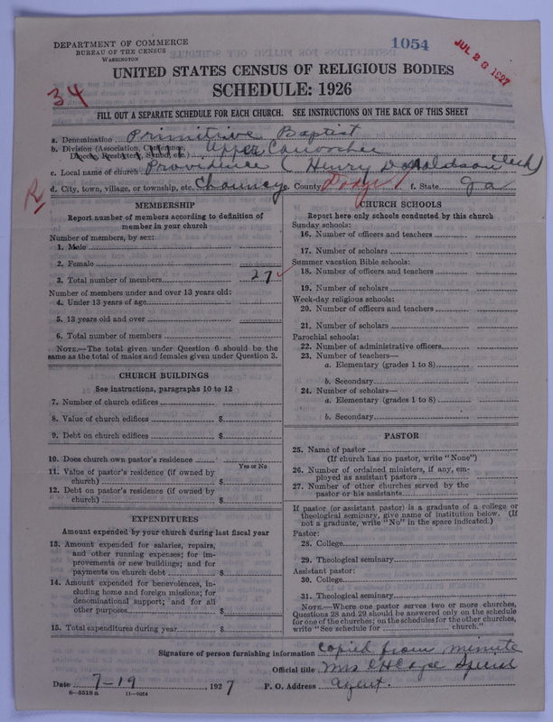Scan of Primitive Baptists: 1054