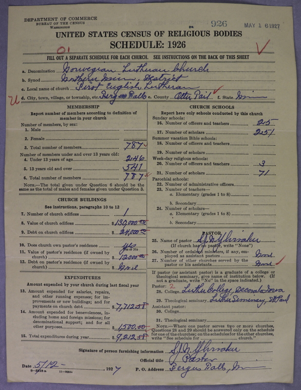 Scan of Norwegian Lutheran Church of America: 926
