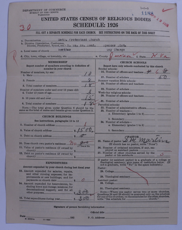 Scan of Methodist Protestant Church: 1188