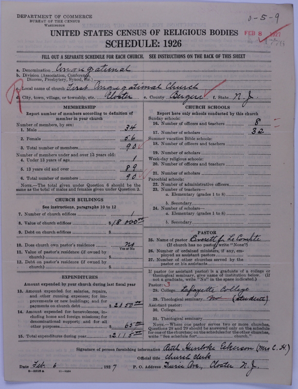 Scan of Congregational Churches: 1776