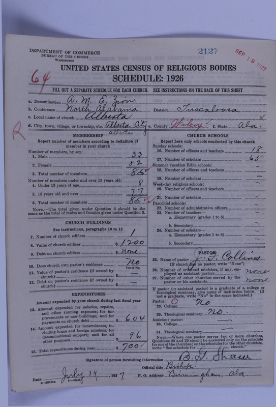 Scan of African Methodist Episcopal Zion Church: 2127