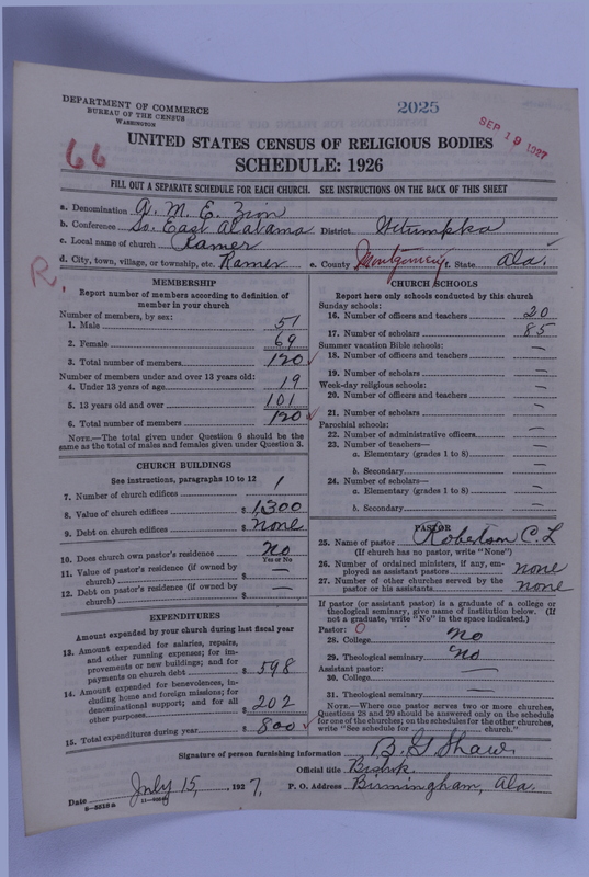 Scan of African Methodist Episcopal Zion Church: 2025