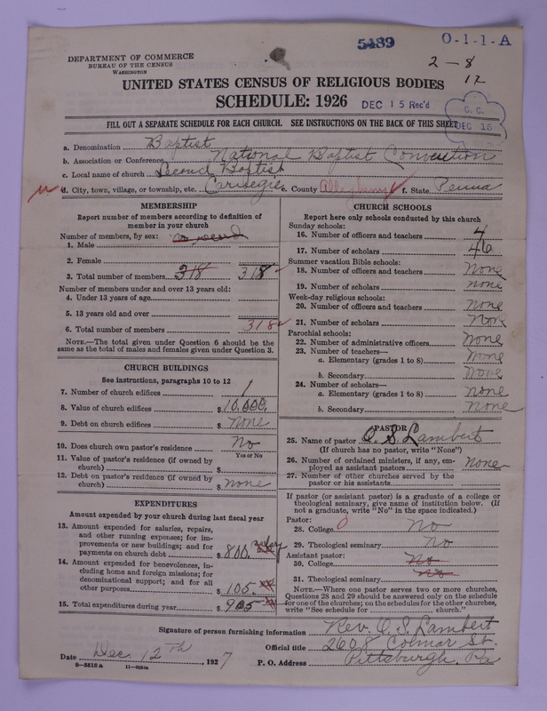 Scan of Negro Baptists: 5489