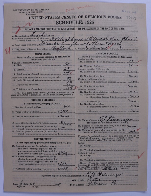 Scan of United Lutheran Church in America: 1755