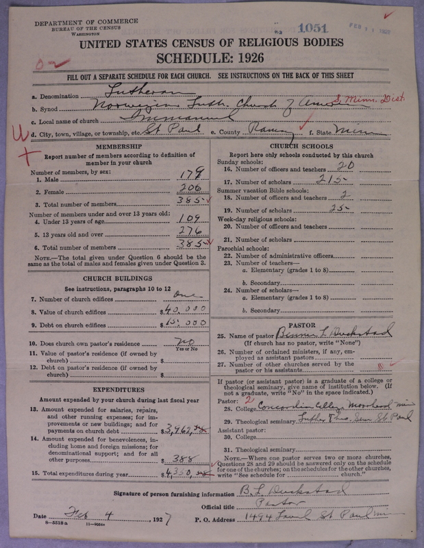 Scan of Norwegian Lutheran Church of America: 1051