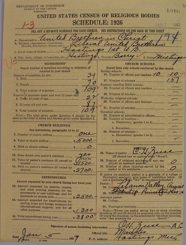 Scan of Church of the United Brethren in Christ: 1816