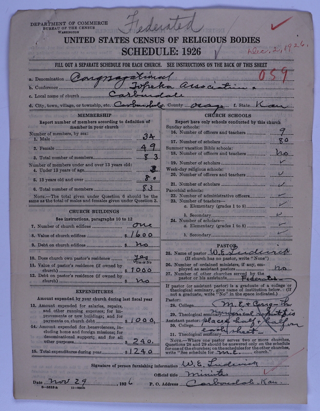 Scan of Federated Churches: