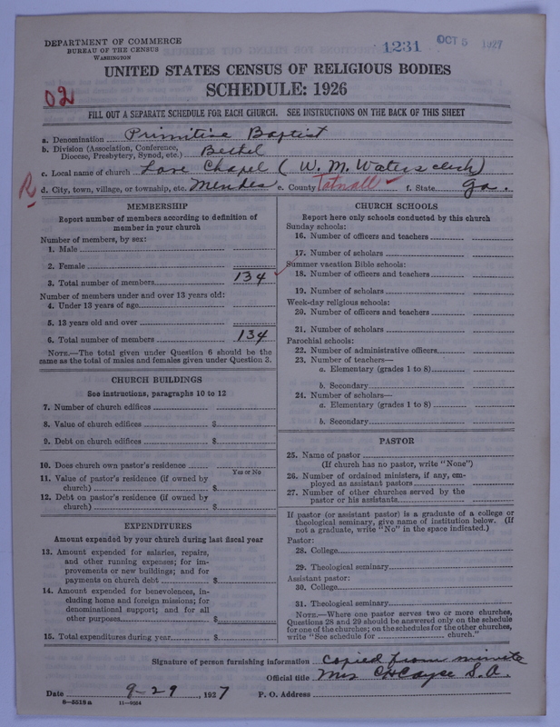 Scan of Primitive Baptists: 1231