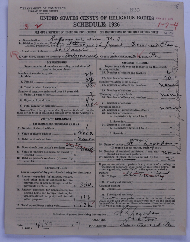 Scan of Reformed Church in the United States: 829