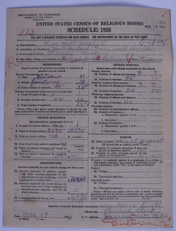 Scan of Free Will Baptists: 105