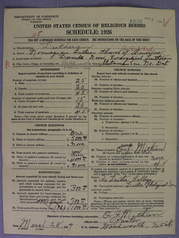 Scan of Norwegian Lutheran Church of America: 1833