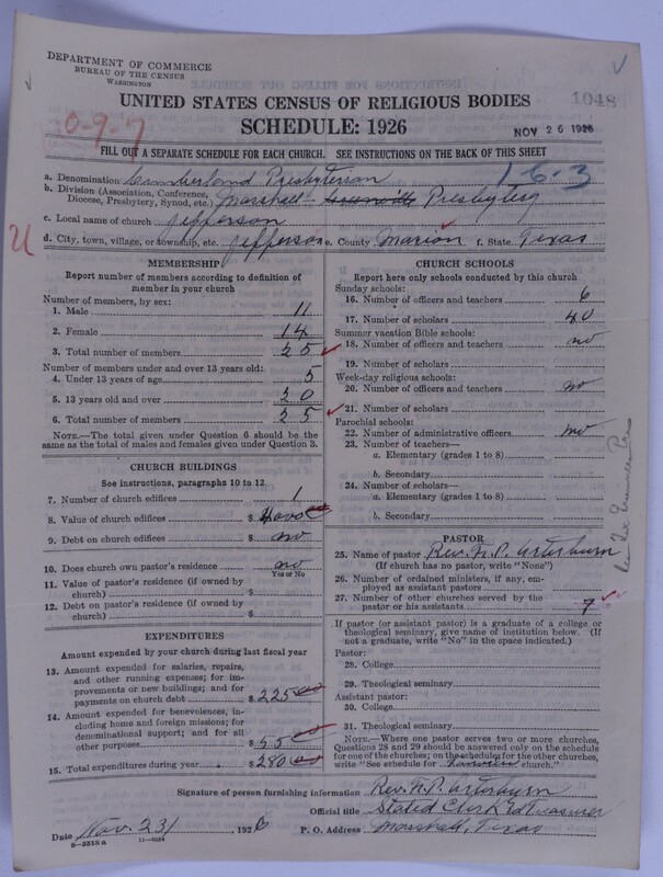 Scan of Cumberland Presbyterian Church: 1048