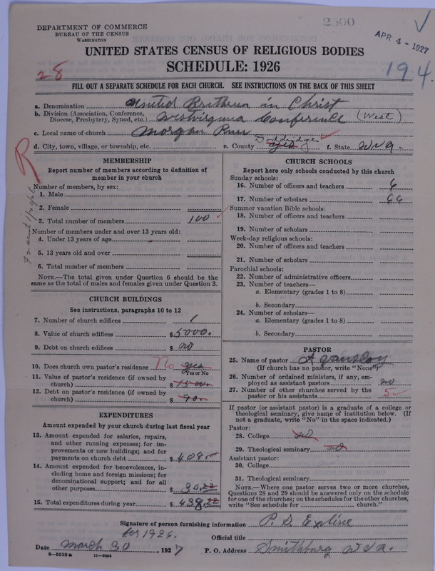 Scan of Church of the United Brethren in Christ: 2500